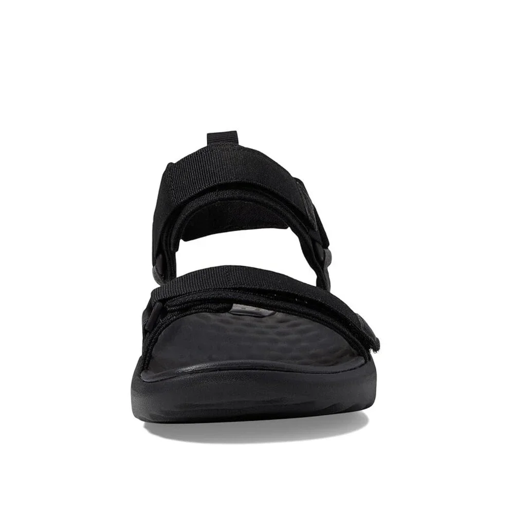 Hey Dude Carson 40712-060 Sandals Men's Black Leather Adjustable Strap DDK1326